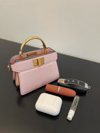 FENDI FENDI PEEKABOO ISEEU MICRO 12 BAG IN LIGHT PINK CALFSKIN WITH GOLD HARDWARE