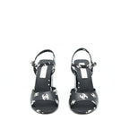 Chanel Size 39 22S Printed Lambskin Sandals Black/White