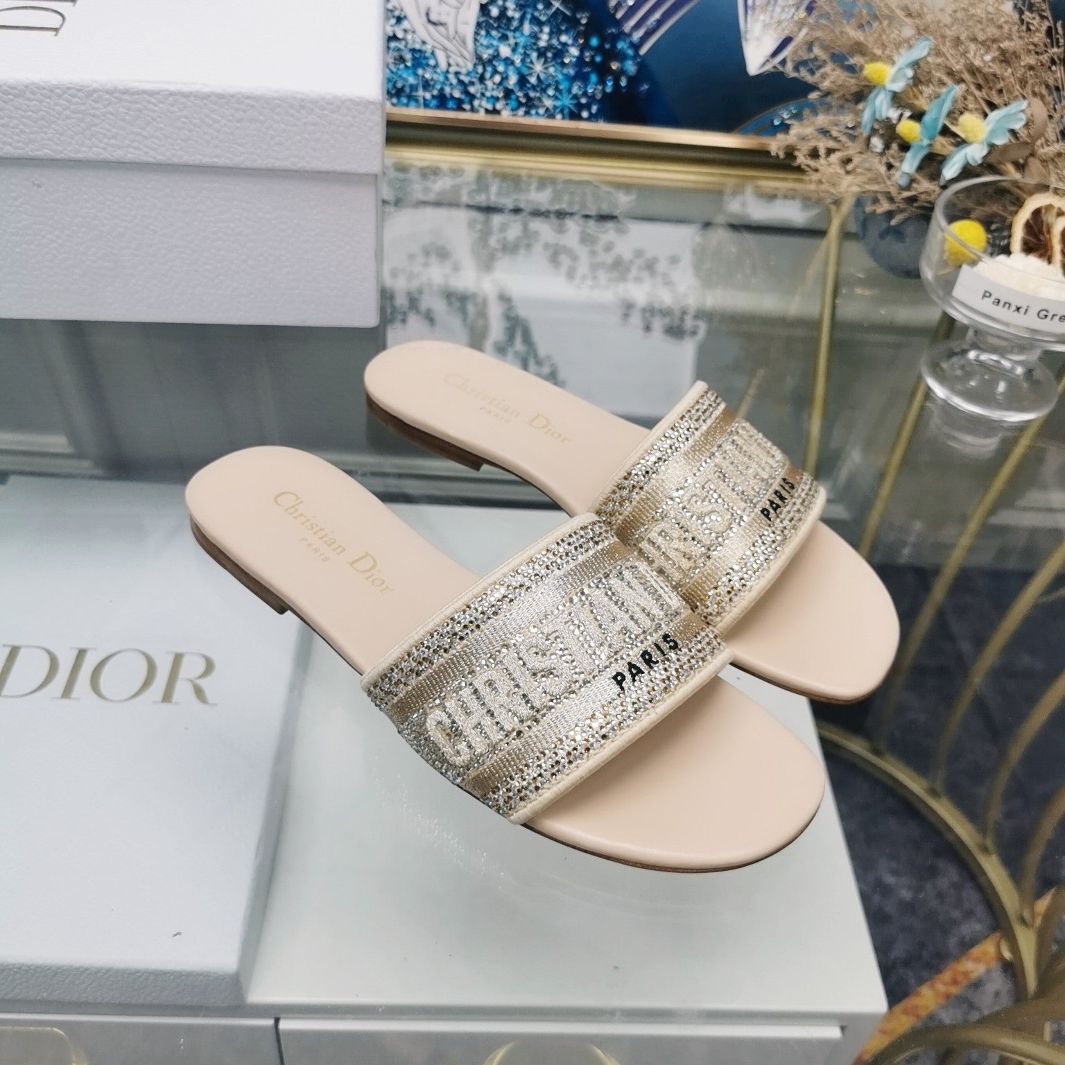 DIOR Mule Dway Slide 10mm Multi-motifs Style 22