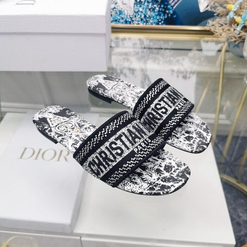 DIOR Mule Dway Slide 10mm Multi-motifs Style 17