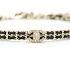 Chanel Chain With Small CC Logo Choker Black With Light Gold Tone