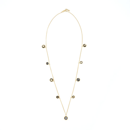 Chanel Charm Long Necklace Gold Tone