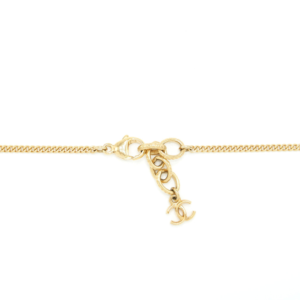 Chanel Charm Long Necklace Gold Tone
