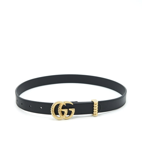 Gucci Size 70 Leather Belt With Torchon Double G Buckle GHW