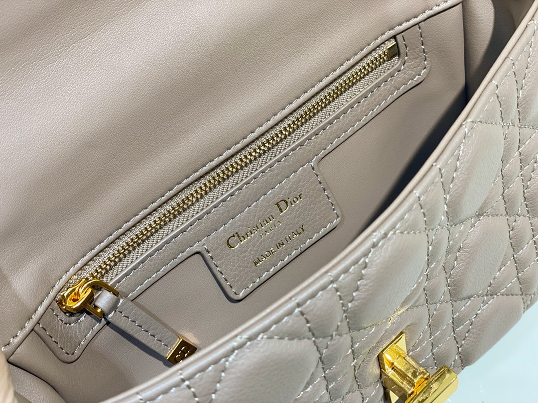 DIOR SMALL CARO BAG 20 WARM TAUPE CALFSKIN
