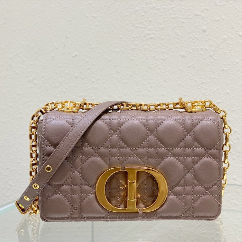 DIOR SMALL CARO BAG 20 WARM TAUPE CALFSKIN