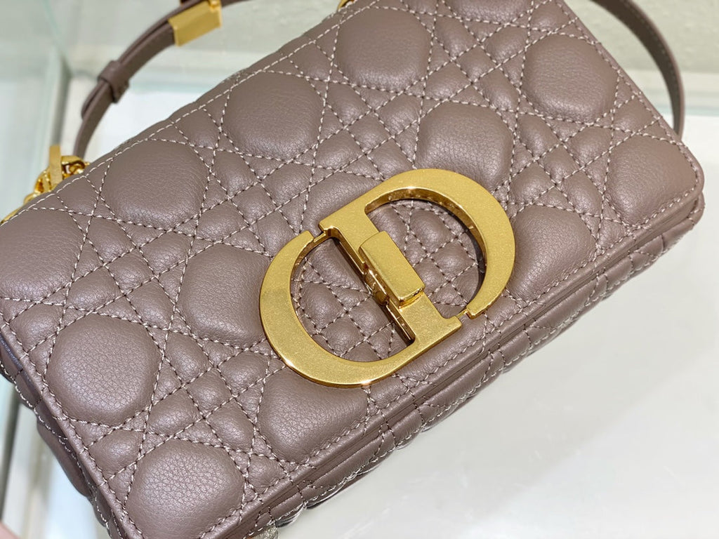 DIOR SMALL CARO BAG 20 WARM TAUPE CALFSKIN