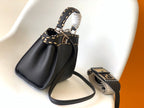 FENDI Peekaboo Mini Selleria Bag 23cm black leather shw with 220 hand-sewn stitches
