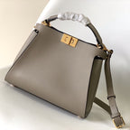 FENDI Peekaboo ISeeU Small 27cm Bag brown lambskin gold hardware