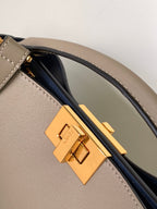 FENDI Peekaboo ISeeU Small 27cm Bag brown lambskin gold hardware