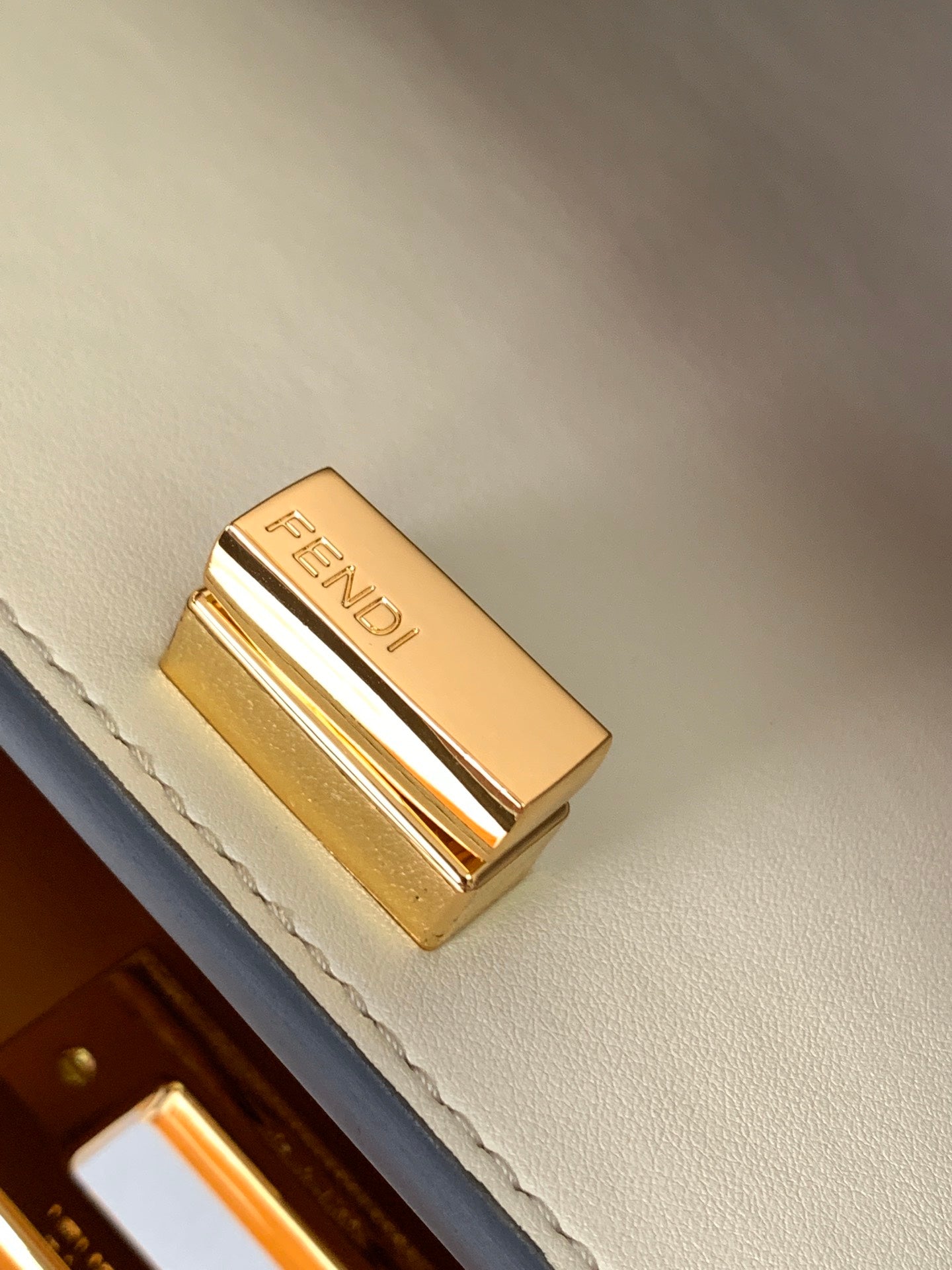 FENDI Peekaboo ISeeU Small 27cm Bag grey lambskin gold hardware