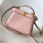 FENDI Peekaboo ISeeU Petite 20 Bag Pink Lambskin Ghw