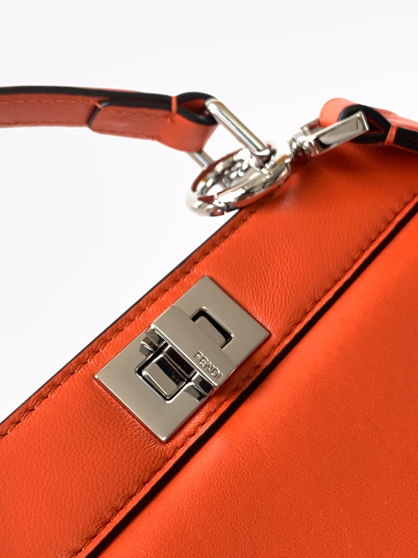 FENDI Peekaboo ISeeU Petite 20 Bag Red Lambskin Shw