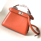 FENDI Peekaboo ISeeU Petite 20 Bag Red Lambskin Shw