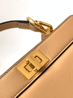 FENDI Peekaboo ISeeU Petite 20 Bag Light Brown Lambskin Ghw