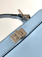 FENDI Peekaboo ISeeU Petite 20 Bag Baby Blue Lambskin Shw