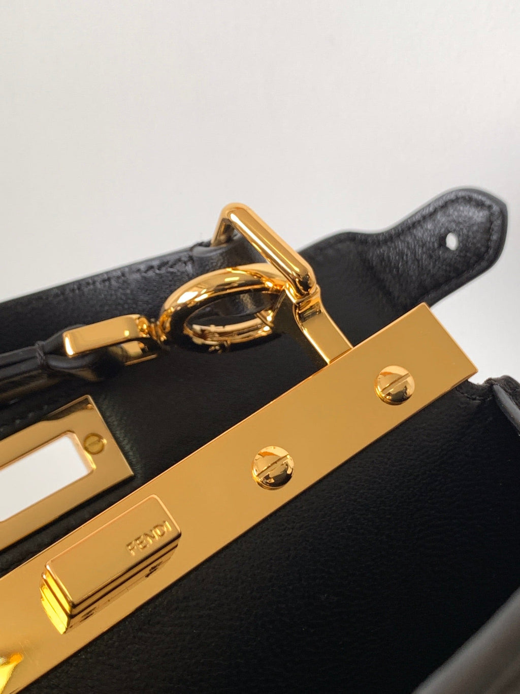 FENDI Peekaboo ISeeU Petite 20 Bag Black Lambskin Ghw