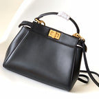 FENDI Peekaboo Mini 23cm Bag black lambskin gold hardware