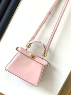 FENDI Peekaboo ISeeU Petite 20 Bag Pink Lambskin Ghw