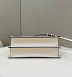 FENDI PEEKABOO ISEEU 34 IN WHITE PERFORATED CALFSKIN GOLD HARDWARE