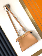 FENDI Peekaboo ISeeU Small 27cm Bag beige lambskin gold hardware