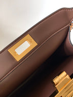 FENDI Peekaboo ISeeU Small 27cm Bag beige lambskin gold hardware