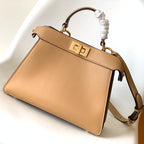FENDI Peekaboo ISeeU Small 27cm Bag beige lambskin gold hardware