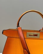 FENDI PEEKABOO ISEEU 33 IN ORANGE OMBRE SMOOTH CALFSKIN GOLD HARDWARE