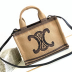 Celine TRIPHOME 26 FABRIC BLACK BROWN BAG