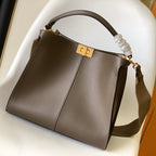FENDI Peekaboo X-lite medium 30cm Bag brown lambskin gold hardware