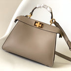 FENDI Peekaboo ISeeU Small 27cm Bag light brown lambskin gold hardware