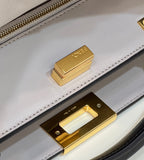 FENDI FENDI PEEKABOO 27 IN BLACK CALFSKIN WITH GOLD HARDWARE