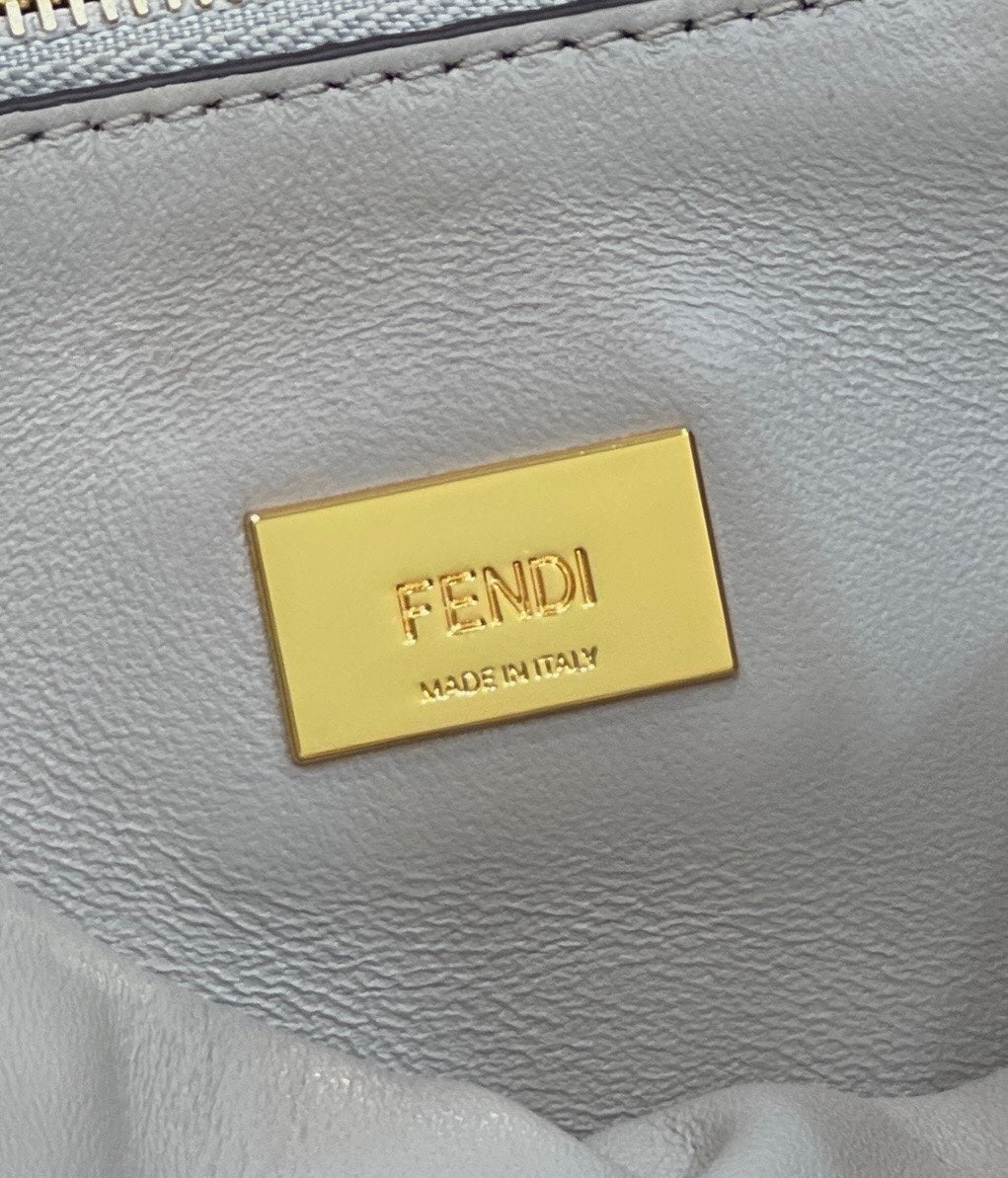 FENDI FENDI PEEKABOO 27 IN BLACK CALFSKIN WITH GOLD HARDWARE