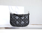 DIOR MINI CARO BAG 25 IN BLACK LAMBSKIN