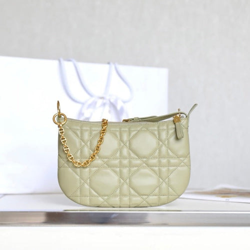 DIOR MINI CARO BAG 25 IN BEIGE LAMBSKIN