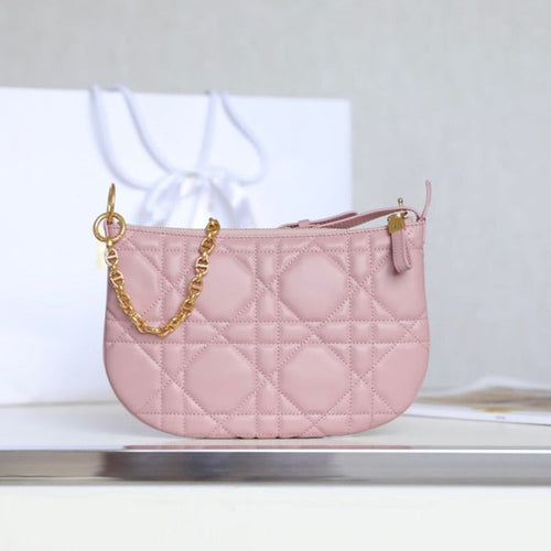 DIOR MINI CARO BAG 25 IN LIGHT PINK LAMBSKIN