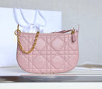 DIOR MINI CARO BAG 25 IN LIGHT PINK LAMBSKIN