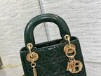 DIOR mini lady 17 blue green patent calfskin
