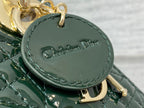 DIOR mini lady 17 blue green patent calfskin