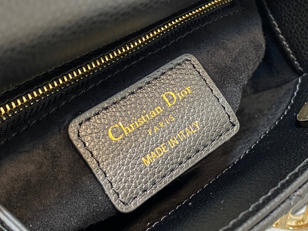 DIOR mini lady 17 black casfskin ghw