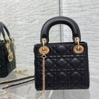 DIOR mini lady 17 black casfskin ghw