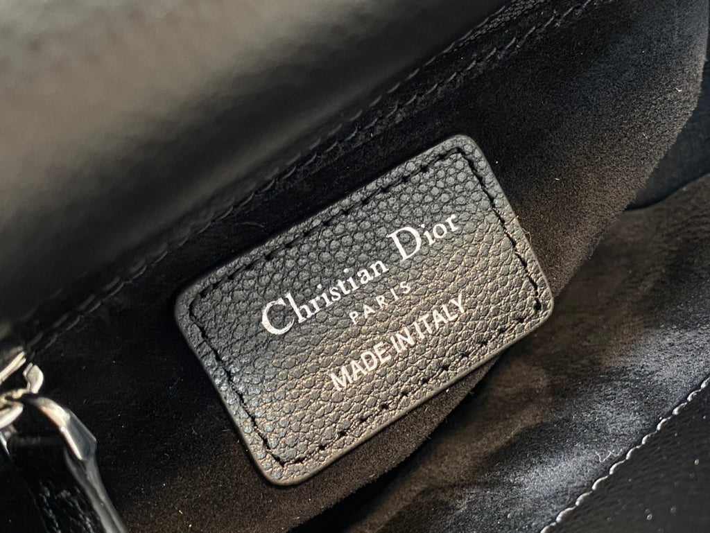 DIOR mini lady 17cm black calfskin shw