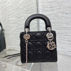 DIOR mini lady 17cm black calfskin shw
