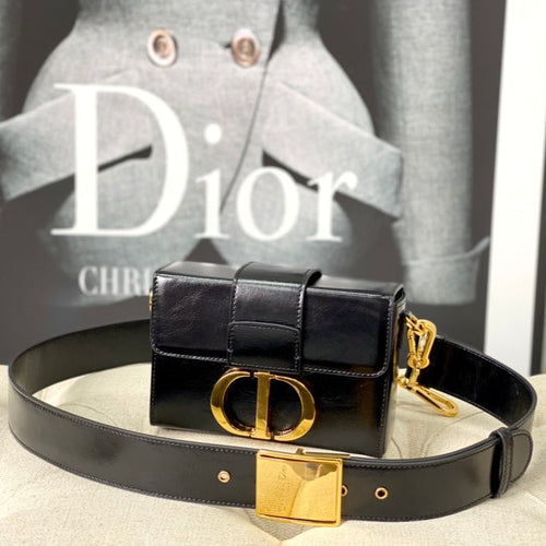 DIOR MONTAIGNE 19 HANDBAG IN BLACK CALFSKIN
