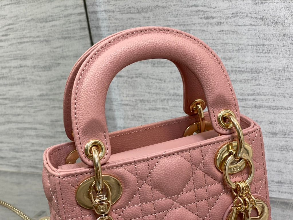 DIOR mini lady 17 sakura calfskin ghw