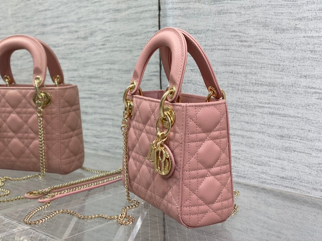 DIOR mini lady 17 sakura calfskin ghw