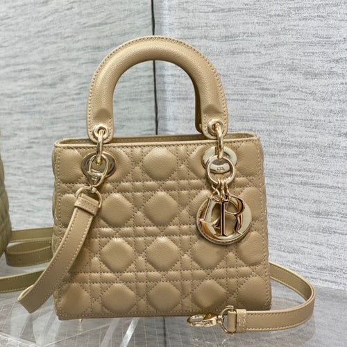 DIOR small lady 20 ecru calfksin ghw