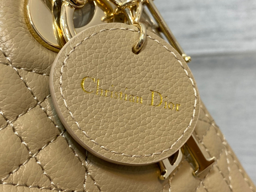 DIOR mini lady 17cm ecru calfksin ghw