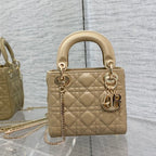 DIOR mini lady 17cm ecru calfksin ghw