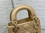 DIOR mini lady 17cm ecru calfksin ghw